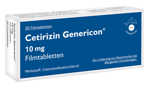 Cetirizin Genericon® lindert Allergiesymptome, A-Nr.: 2444221 - 01