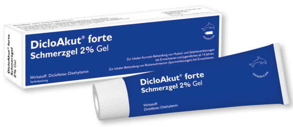 DicloAkut® forte Schmerzgel 2 % Gel lindert Schmerzen und Entzündungen, A-Nr.: 5521927 - 01