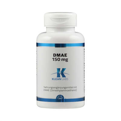 Sie sehen eine Packung DMAE 150 mg Klean Labs Kapseln, Produktbild: 01 DMAE 150 mg Klean Labs Kapseln, A-Nr.: 5749493 - 01