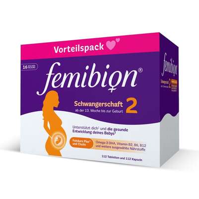 Sie sehen eine Packung Femibion® 2 Schwangerschaft, Produktbild: 01 Femibion® 2 Schwangerschaft, A-Nr.: 5204434 - 01