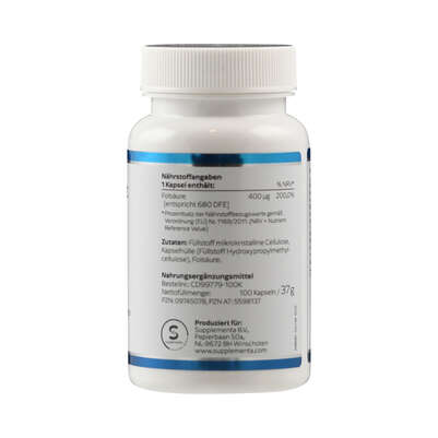 Folsäure 400 Klean Labs Kapseln, A-Nr.: 5598137 - 02