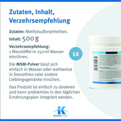 MSM Pulver Klean Labs, A-Nr.: 5747548 - 09