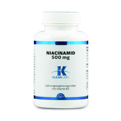 Niacinamid (B3) 500 mg Klean Labs Kapseln, A-Nr.: 5598232 - 01