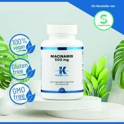 Niacinamid (B3) 500 mg Klean Labs Kapseln, A-Nr.: 5598232 - 05