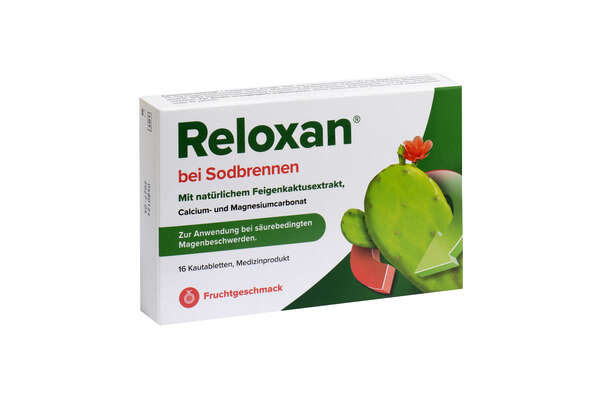 Sie sehen eine Packung Reloxan® Kautablette Fruchtgeschmack, Produktbild: 01 Reloxan® Kautablette Fruchtgeschmack, A-Nr.: 5510846 - 01
