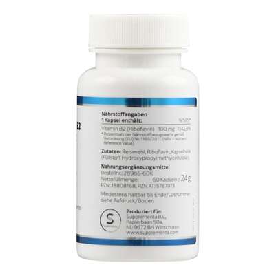 Sie sehen eine Packung Vitamin B2 100 mg Klean Labs Kapseln, Produktbild: 02 Vitamin B2 100 mg Klean Labs Kapseln, A-Nr.: 5787973 - 02