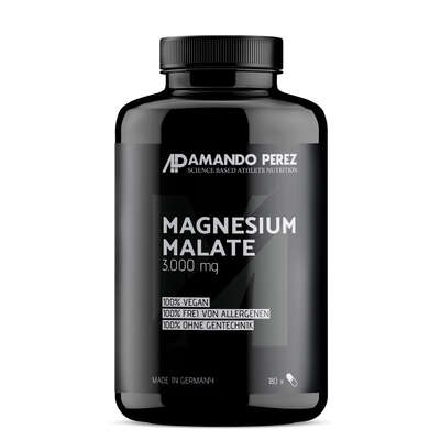 Sie sehen eine Packung Amando Perez Magnesium Malate 3000 mg Tabletten, Produktbild: 01 Amando Perez Magnesium Malate 3000 mg Tabletten, A-Nr.: 5878658 - 01