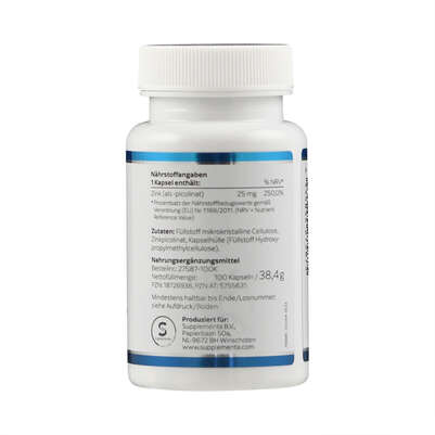 Zink Picolinat 25 mg Klean Labs Kapseln, A-Nr.: 5755631 - 02