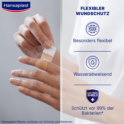 Sie sehen eine Packung Hansaplast Elastic Strips, Produktbild: 02 Hansaplast Elastic Strips, A-Nr.: 2404724 - 02