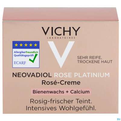 Sie sehen eine Packung Vichy Neovadiol Rose Platinium 50ml, Produktbild: 05 Vichy Neovadiol Rose Platinium 50ml, A-Nr.: 4732214 - 05