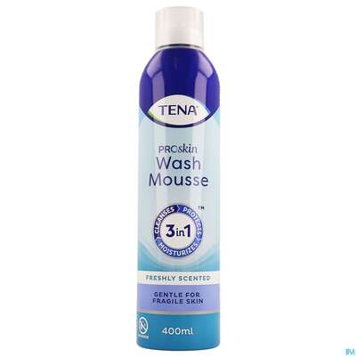 Sie sehen eine Packung Tena Wasch Mousse 400ml, Produktbild: 01 Tena Wasch Mousse 400ml, A-Nr.: 3120638 - 01