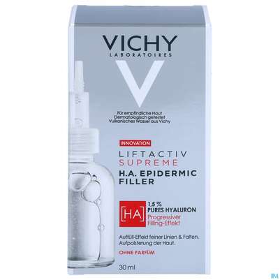 Sie sehen eine Packung Vichy Liftactiv H.a Epidermic Filler 30ml, Produktbild: 01 Vichy Liftactiv H.a Epidermic Filler 30ml, A-Nr.: 5304880 - 01