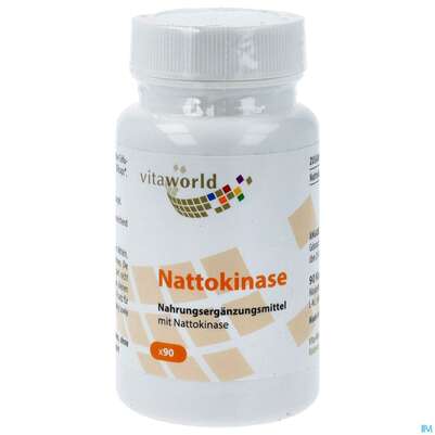 Sie sehen eine Packung Nattokinase Kapseln 100mg Vegi 2000fu 90 90st, Produktbild: 01 Nattokinase Kapseln 100mg Vegi 2000fu 90 90st, A-Nr.: 4845740 - 01