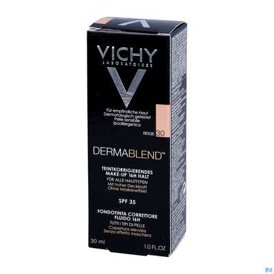 Sie sehen eine Packung Vichy Dermablend Fluid 30 Beige 30ml, Produktbild: 02 Vichy Dermablend Fluid 30 Beige 30ml, A-Nr.: 5044226 - 02