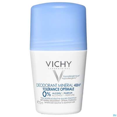 Sie sehen eine Packung Vichy Deo/roll-on Mineral 48h 50ml, Produktbild: 01 Vichy Deo/roll-on Mineral 48h 50ml, A-Nr.: 4759503 - 01