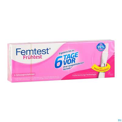 Sie sehen eine Packung Schwangerschaftstest Femtest Fruehtest Neu 50000 1st, Produktbild: 05 Schwangerschaftstest Femtest Fruehtest Neu 50000 1st, A-Nr.: 4269673 - 05