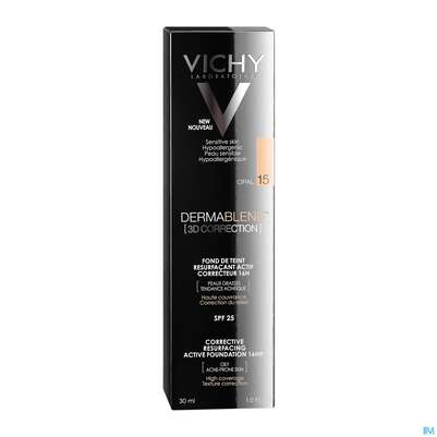 Sie sehen eine Packung Vichy Dermablend 3d Coverflow 15 Opal 30ml, Produktbild: 03 Vichy Dermablend 3d Coverflow 15 Opal 30ml, A-Nr.: 4089729 - 03