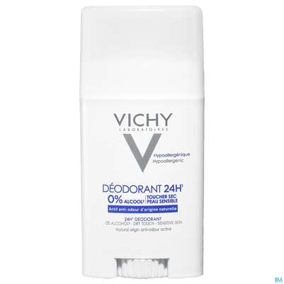 Sie sehen eine Packung Vichy Deo/stick/neu Hautberuhigend Ohne Aluminiumsalze 40ml, Produktbild: 01 Vichy Deo/stick/neu Hautberuhigend Ohne Aluminiumsalze 40ml, A-Nr.: 3724365 - 01