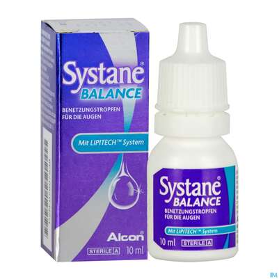 Sie sehen eine Packung Augentropfen Systane Balance Benetzungstropfen Lipitech System 10ml, Produktbild: 04 Augentropfen Systane Balance Benetzungstropfen Lipitech System 10ml, A-Nr.: 3987260 - 04