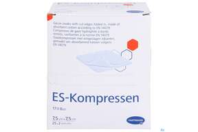 Mullkompressen-es Hartmann/steril 8fach 17faedig 7,5x 7,5cm 25x2 50st, A-Nr.: 1152858 - 01