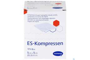 Mullkompressen-es Hartmann/steril 8fach 17faedig 5x 5cm 25x2 50st, A-Nr.: 1152841 - 01
