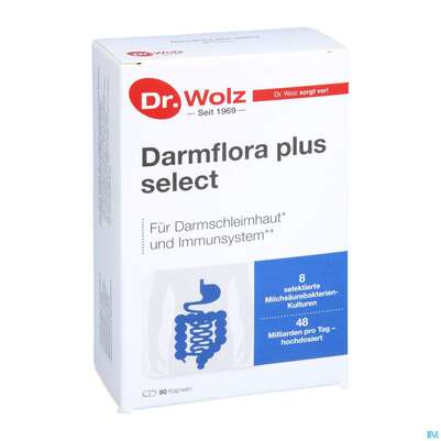 Sie sehen eine Packung Darmflora Plus Dr.wolz Select Kapseln Nr 60570 80st, Produktbild: 03 Darmflora Plus Dr.wolz Select Kapseln Nr 60570 80st, A-Nr.: 3839306 - 03