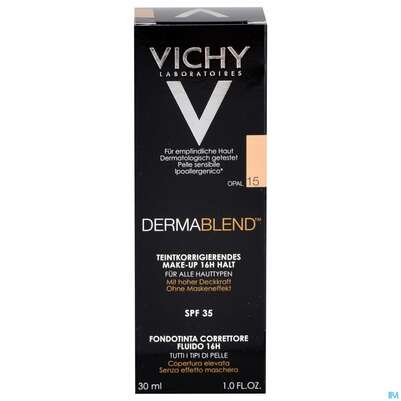 Sie sehen eine Packung Vichy Dermablend Make-up 15 Opal 30ml, Produktbild: 01 Vichy Dermablend Make-up 15 Opal 30ml, A-Nr.: 3044618 - 01