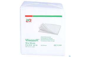 Vlieskompressen Vliwasoft 4fach/unsteril Lose 10x 10cm 100st, A-Nr.: 1017014 - 01