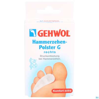 Sie sehen eine Packung Gehwol Hammerzehenpolster/g Rechts/textilfrei Nr 64188 1st, Produktbild: 01 Gehwol Hammerzehenpolster/g Rechts/textilfrei Nr 64188 1st, A-Nr.: 1656636 - 01
