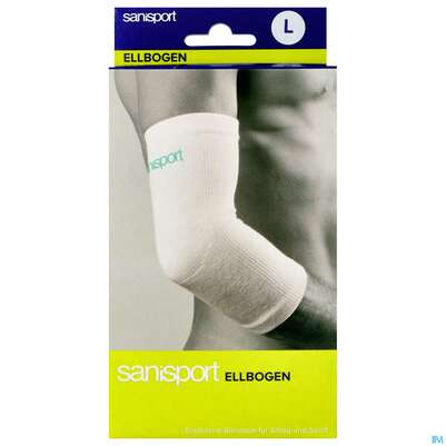Sie sehen eine Packung Ellbogenbandagen Sanisport Nr 222191 L 1st, Produktbild: 01 Ellbogenbandagen Sanisport Nr 222191 L 1st, A-Nr.: 1615382 - 01