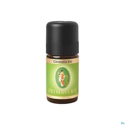 Sie sehen eine Packung Aetherische Oele Primavera Citronella Bio 5ml, Produktbild: 01 Aetherische Oele Primavera Citronella Bio 5ml, A-Nr.: 2305057 - 01