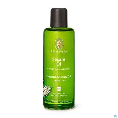 Sie sehen eine Packung Primavera Bio-pflegeoel Sesam 100ml, Produktbild: 01 Primavera Bio-pflegeoel Sesam 100ml, A-Nr.: 2859850 - 01