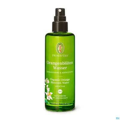 Sie sehen eine Packung Primavera Bio Pflanzenwasser Orangenblueten 100ml, Produktbild: 01 Primavera Bio Pflanzenwasser Orangenblueten 100ml, A-Nr.: 2859956 - 01