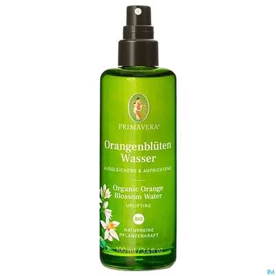 Sie sehen eine Packung Primavera Bio Pflanzenwasser Orangenblueten 100ml, Produktbild: 02 Primavera Bio Pflanzenwasser Orangenblueten 100ml, A-Nr.: 2859956 - 02