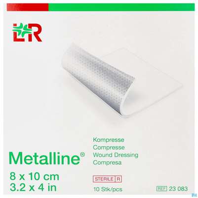 Kompressen Metalline-lohmann Entkeimt 10x 8cm 10st, A-Nr.: 0191193 - 02