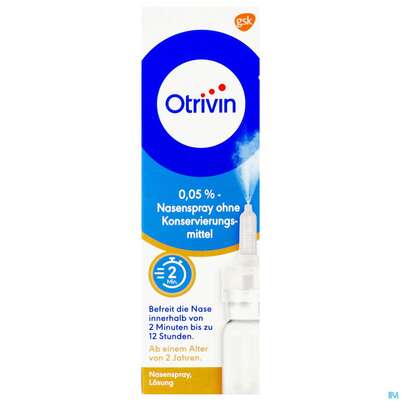 Sie sehen eine Packung Otrivin Nasenspray 0,05% O.konservier.mtl 10ml, Produktbild: 01 Otrivin Nasenspray 0,05% O.konservier.mtl 10ml, A-Nr.: 2475606 - 01