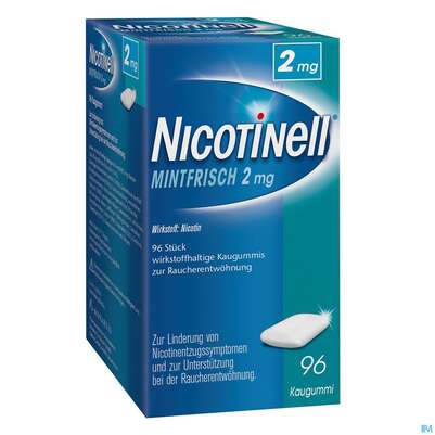 Nicotinell Wirkstoffhaltige Kaugummis Z.raucherentwoehnung Mintfrisch 2mg 96st, A-Nr.: 1319910 - 06