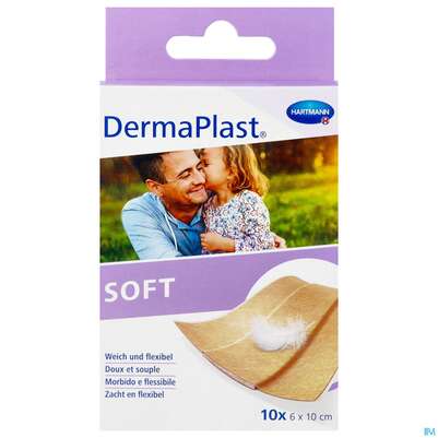 Sie sehen eine Packung Dermaplast Sensitive 6x 10cm 10st, Produktbild: 02 Dermaplast Sensitive 6x 10cm 10st, A-Nr.: 3047203 - 02