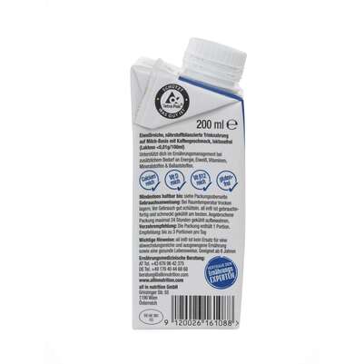 Sie sehen eine Packung all in® COMPLETE Kaffee (14 x 200 ml), Produktbild: 03 all in® COMPLETE Kaffee (14 x 200 ml), A-Nr.: 4907323 - 03
