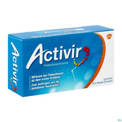 Sie sehen eine Packung Activir Fieberblasencreme Tube 2g, Produktbild: 02 Activir Fieberblasencreme Tube 2g, A-Nr.: 3509750 - 02