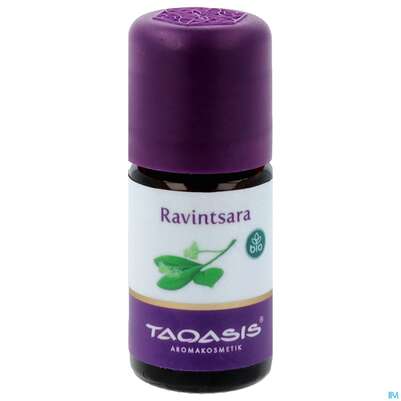Sie sehen eine Packung Aetherische Oele Taoasis Bio Ravintsara 5ml, Produktbild: 01 Aetherische Oele Taoasis Bio Ravintsara 5ml, A-Nr.: 5384560 - 01