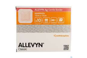 Wundverband Allevyn/silikon-gel Besch. Ag Gentle Border 7,5x 7,5cm 10st, A-Nr.: 3328965 - 01