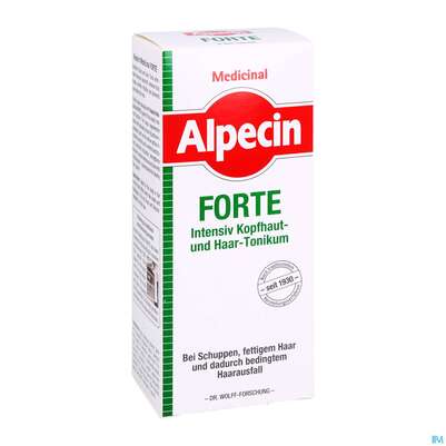 Sie sehen eine Packung Alpecin Medicinal Haarwasser Forte 200ml, Produktbild: 03 Alpecin Medicinal Haarwasser Forte 200ml, A-Nr.: 5001636 - 03