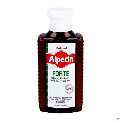 Sie sehen eine Packung Alpecin Medicinal Haarwasser Forte 200ml, Produktbild: 06 Alpecin Medicinal Haarwasser Forte 200ml, A-Nr.: 5001636 - 06