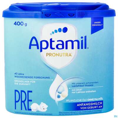 Sie sehen eine Packung Aptamil Milch-fertignahrung Pronutra Pre 400g, Produktbild: 01 Aptamil Milch-fertignahrung Pronutra Pre 400g, A-Nr.: 4945878 - 01