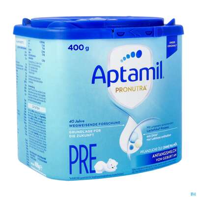 Sie sehen eine Packung Aptamil Milch-fertignahrung Pronutra Pre 400g, Produktbild: 02 Aptamil Milch-fertignahrung Pronutra Pre 400g, A-Nr.: 4945878 - 02