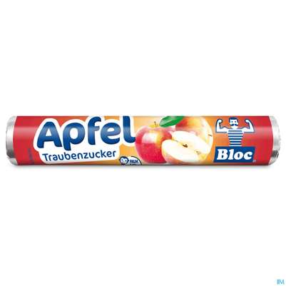 Sie sehen eine Packung Bloc Traubenzucker Rollen Apfel 42g, Produktbild: 01 Bloc Traubenzucker Rollen Apfel 42g, A-Nr.: 1016351 - 01