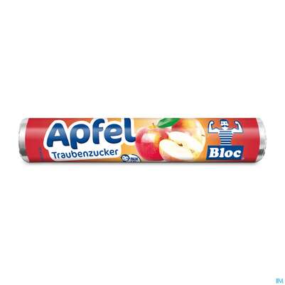 Sie sehen eine Packung Bloc Traubenzucker Rollen Apfel 42g, Produktbild: 02 Bloc Traubenzucker Rollen Apfel 42g, A-Nr.: 1016351 - 02