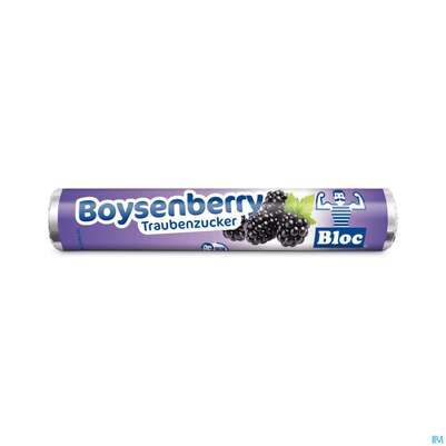 Sie sehen eine Packung Bloc Traubenzucker Rollen Boysenberry 42g, Produktbild: 01 Bloc Traubenzucker Rollen Boysenberry 42g, A-Nr.: 0753219 - 01