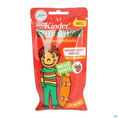 Sie sehen eine Packung Em-eukal Bonbons Zuckerhaltig/kinder Walderdbeere-honig 75g, Produktbild: 01 Em-eukal Bonbons Zuckerhaltig/kinder Walderdbeere-honig 75g, A-Nr.: 5165846 - 01